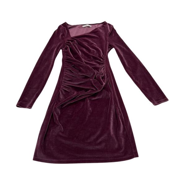 Abercrombie & Fitch Women Medium Velvet Stretch Mini Dress Ruched Holiday Formal - Picture 2 of 9